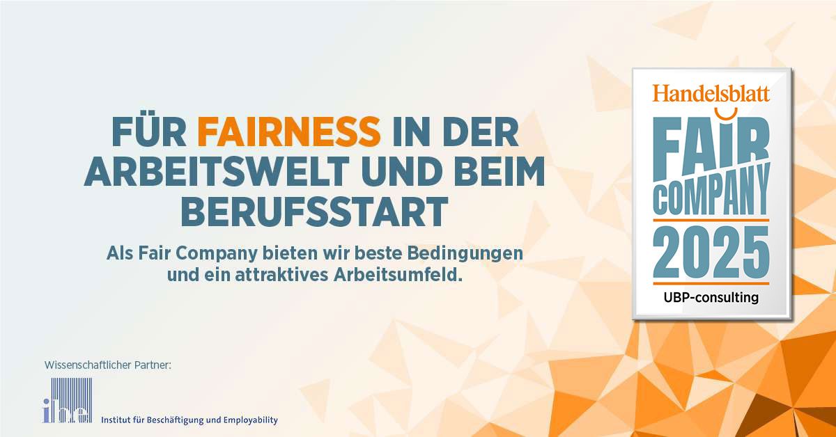 Für Fairness in der Arbeitswelt und beim Berufsstart (Handelsblatt Fair Company 2023) Banner